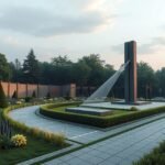 A Meditációs Kert Plzeňben, csendes szépség, emlékművel.