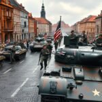 Az amerikai hadsereg által vezetett felszabadítás városi parádéja Plzeňben