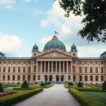 Charlottenburg-kastély barokk stílusú épülete és kertje Berlinben