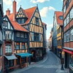 Bréma Schnoor negyed középkori sikátora és bájos házai