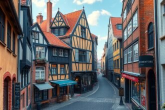 Bréma Schnoor negyed középkori sikátora és bájos házai