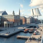 Bréma Überseestadt régi kikötő átalakulása modern térséggé