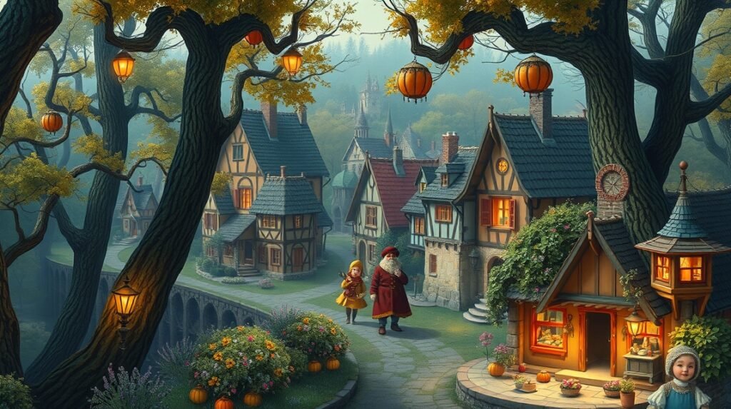 Mesés környezet Bréma utcáin, Grimm testvérek meséi nyomán.