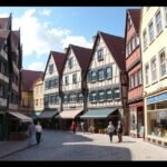 Hannover Óvárosának bájos favázas házai az utcán