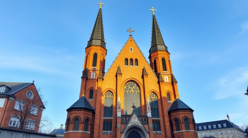 A Marktkirche gótikus téglatemplom Hannoverben.
