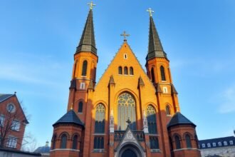 A Marktkirche gótikus téglatemplom Hannoverben.