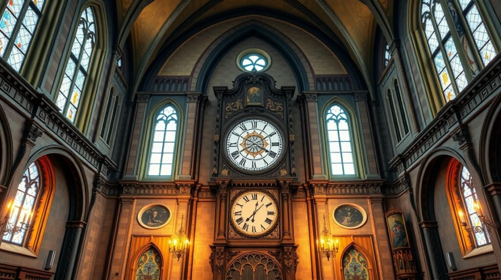 A Mária-templom csodás csillagászati órája Rostockban.