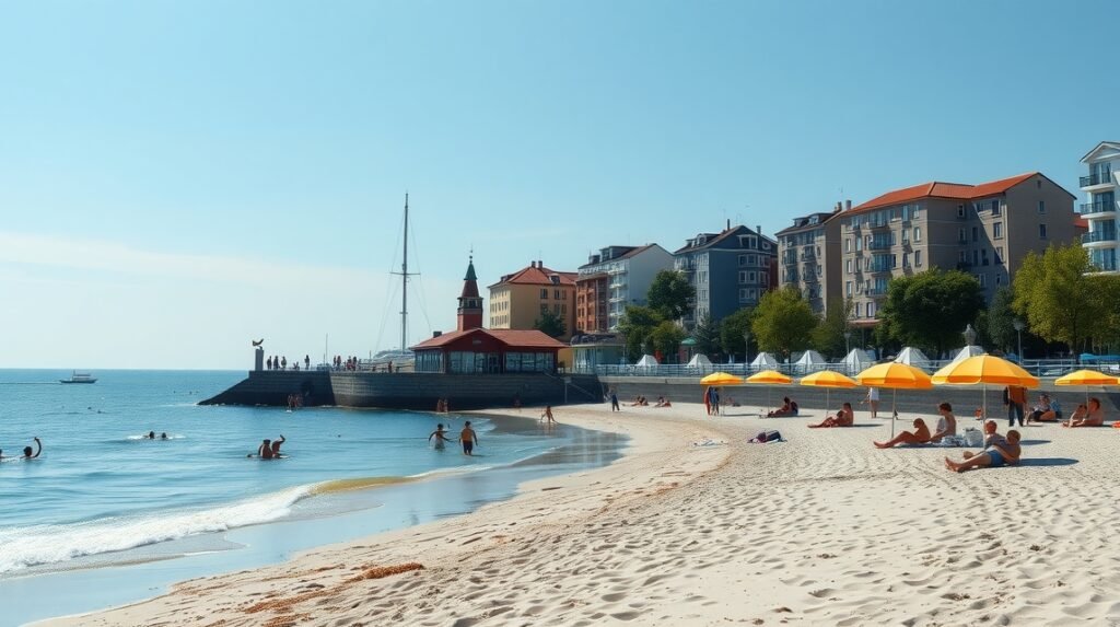 Rostock strand, homokos partok és tengerparti élet