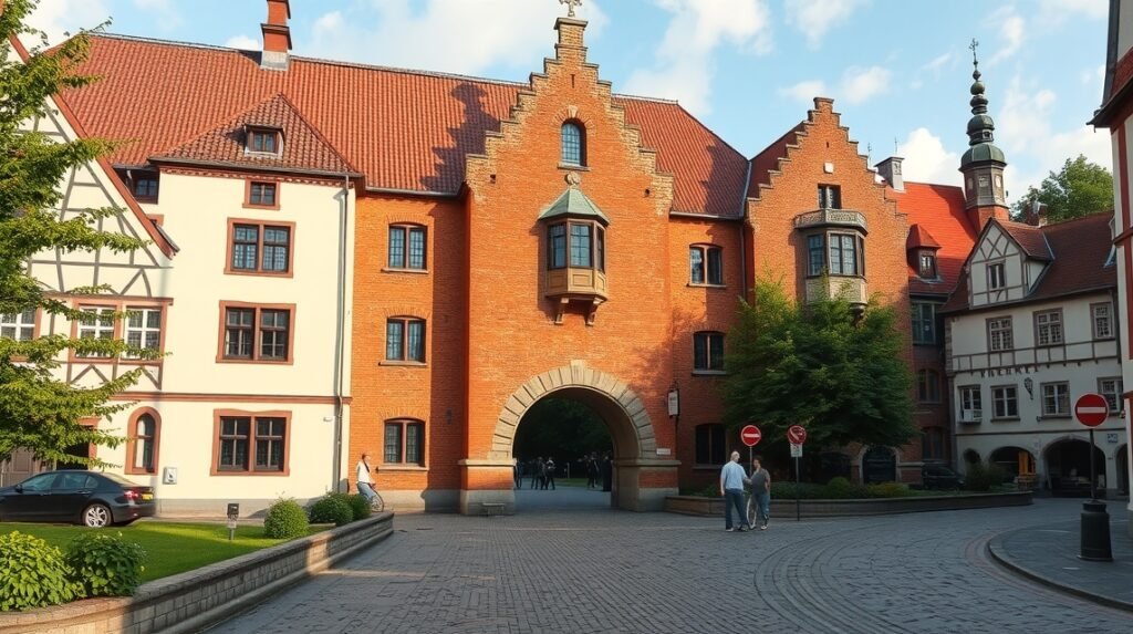 A Lübecki Burgtor és a középkori épületek