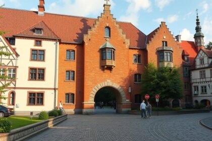A Lübecki Burgtor és a középkori épületek