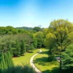 Eilenriede, Hannover zöld városi erdeje, gyönyörű tájjal.