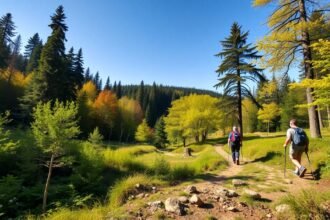 Túrázók a Teutoburgi-erdő gyönyörű ösvényein