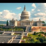A Capitolium panorámája Rómában, híres építészeti látnivaló.