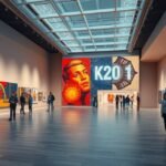 K20 művészeti gyűjtemény látogatói Düsseldorfban
