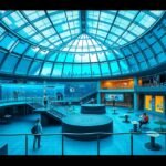 Aquazoo Löbbecke Múzeum belső tere tengeri és édesvízi állatokkal.