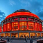 A Tonhalle koncertterem impozáns épülete Düsseldorfban.