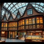 A kölni Csokoládémúzeum belső tere finom édességekkel.