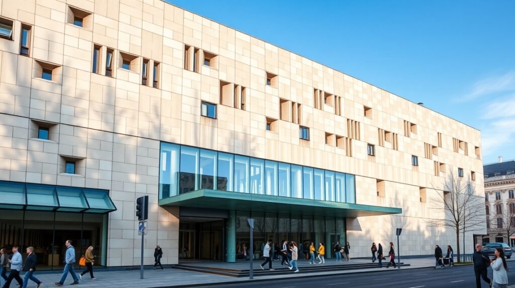 A Ludwig Múzeum épülete Kölnben, modern művészetek bemutatóhelye.