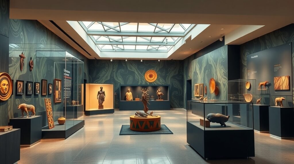 Soul of Africa Múzeum kiállítóterem Essenben, afrikai művészet.