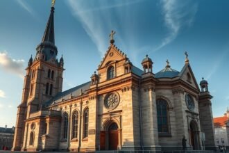 A Szent Miklós-templom gótikus építészete Lipcsében, Németországban