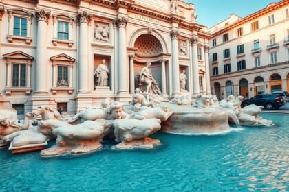Trevi-kút Róma ikonikus barokk szökőkútja éjjel