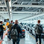 Látogatók a Lipcsei Porsche és BMW gyárban