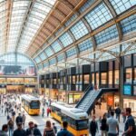 Lipcse Központi Pályaudvar bevásárlóközpont belső nézete