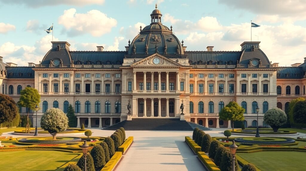 A Zwinger palotaegyüttes grandiózus épülete Drezdában, Németországban.