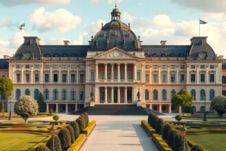 A Zwinger palotaegyüttes grandiózus épülete Drezdában, Németországban.