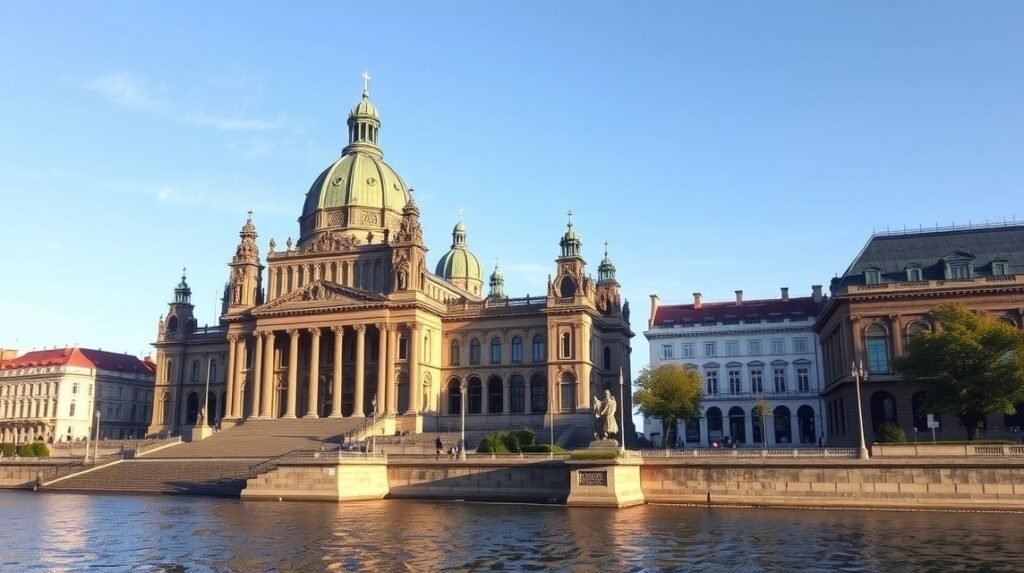 A Katolikus Udvari Templom (Hofkirche) Drezdában, barokk stílusban.