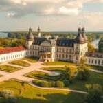 Pillnitz kastély és parkja Drezdában az Elba partján