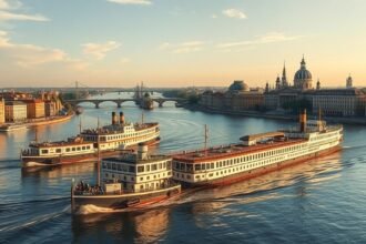 Történelmi lapátkerekes gőzhajók Drezdában az Elbán