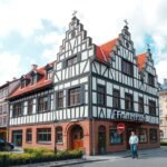 Goethe szülőháza Frankfurtban, hagyományos német építészettel.