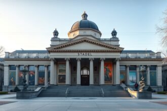 A Städel Múzeum impozáns épülete Frankfurtban, művészeti kincsekkel.