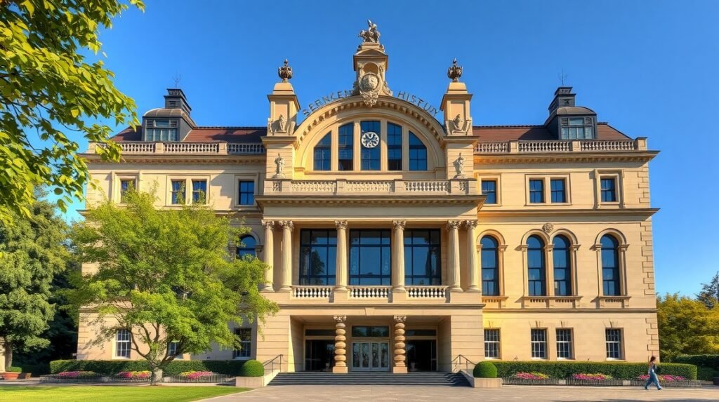 A Senckenberg Természettudományi Múzeum impozáns épülete Frankfurtban