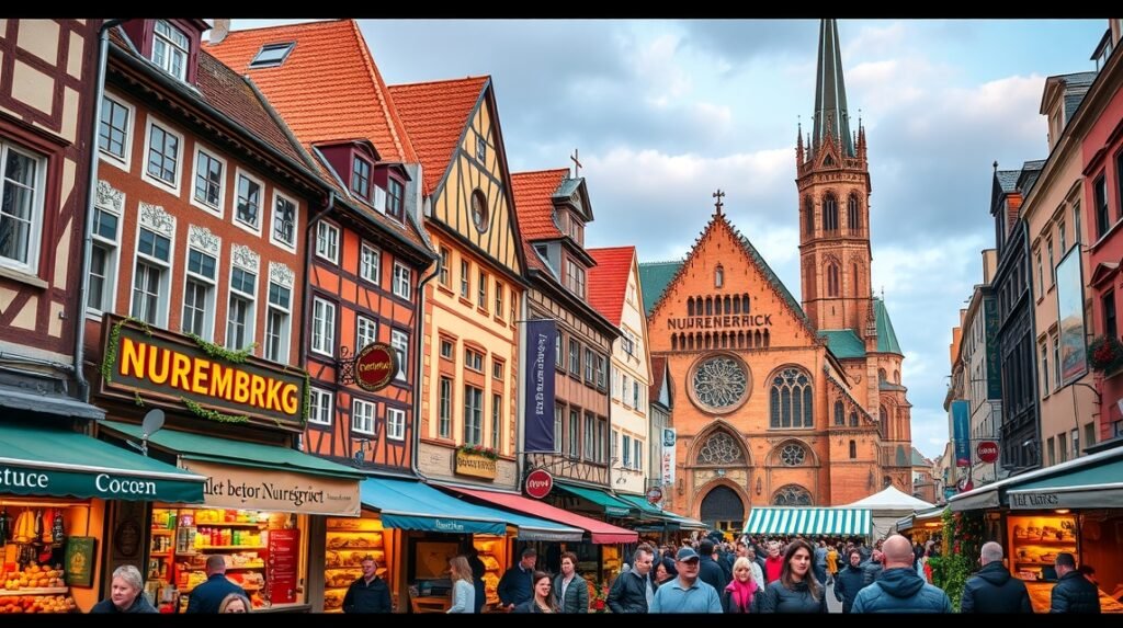 Nürnberg Főpiactér és Miasszonyunk-templom gótikus épülete