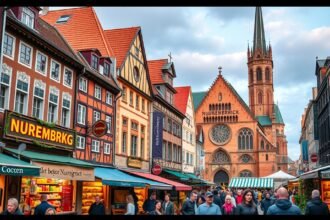 Nürnberg Főpiactér és Miasszonyunk-templom gótikus épülete