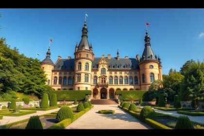 A Tucherschloss kastély impozáns építészete Nürnbergből.