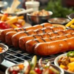 Nürnbergi rostbratwurst és helyi ételek ínycsiklandó tálalása