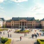 Schlossplatz és az Új Kastély Stuttgartban napfényes időben