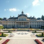 A gyönyörű Ludwigsburgi kastély Stuttgart közelében, barokk kerttel.