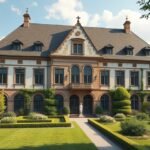 Ingolstadt Régi Anatómia épülete és kertje barokk díszítéssel