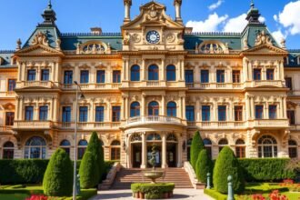 Schaezlerpalais rokokó palota Augsburgban gyönyörű építészettel.