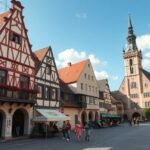 Regensburg Óváros középkori építészete és hangulata séta közben.