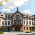 Regensburgi Történeti Múzeum épülete napfényben