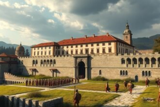 Castra Regina, a római erőd Regensburgban, katonai táborból várossá alakult.