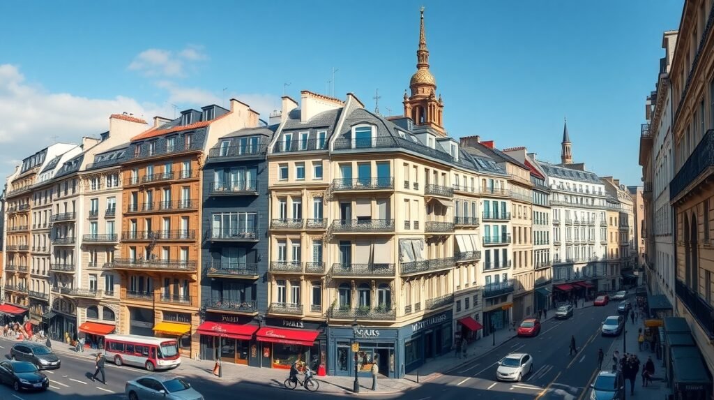 Montparnasse ránéző városi táj Párizsban a Grand-Montparnasse toronnyal