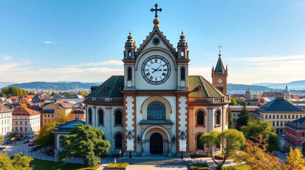 Zürich Szent Péter-templom, Európa legnagyobb toronyórájával.