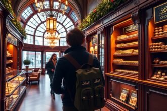 Látogatás a Lindt Csokoládé Otthonában Zürichben, édességek és csokoládék között.