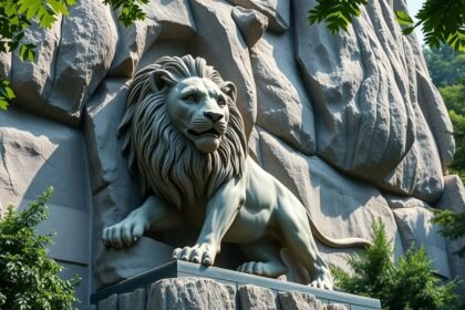 A Löwendenkmal, a svájci gárdisták emlékére készült oroszlánszobor Luzernben.
